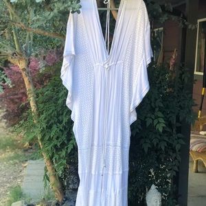 Free People white long kaftan L
